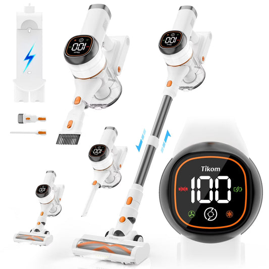 Tikom Cordless Stick Vacuum Cleaner, White - V500