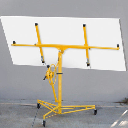 Stark USA Drywall Lift 11' Yellow Rolling Sheetrock Panel Hoist Jack - 65044