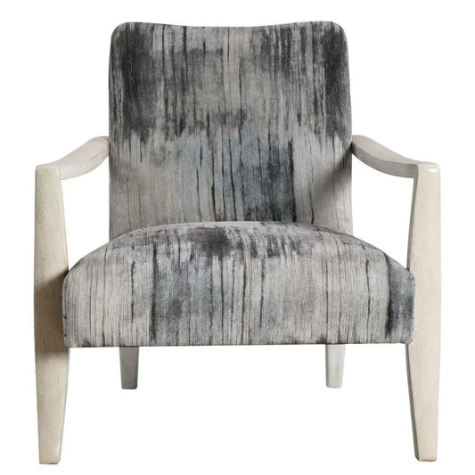 Bailey Street Home Gate House Mews 31 inch Accent Chair Charcoal/Gray/Blue Chenille/Natural Off-White Finish - 208-Bel-4361897