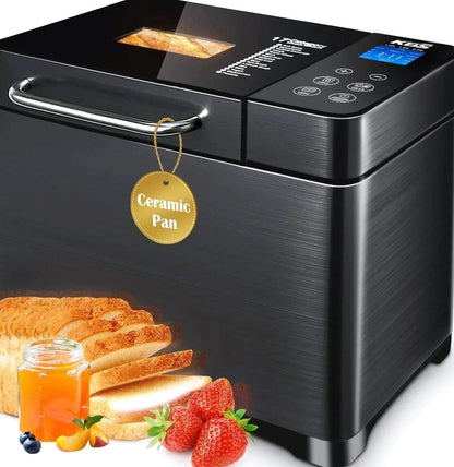 KBS 17-in-1 Stainless Steel Bread Machine, 710W, 2 lb - Dual Heaters