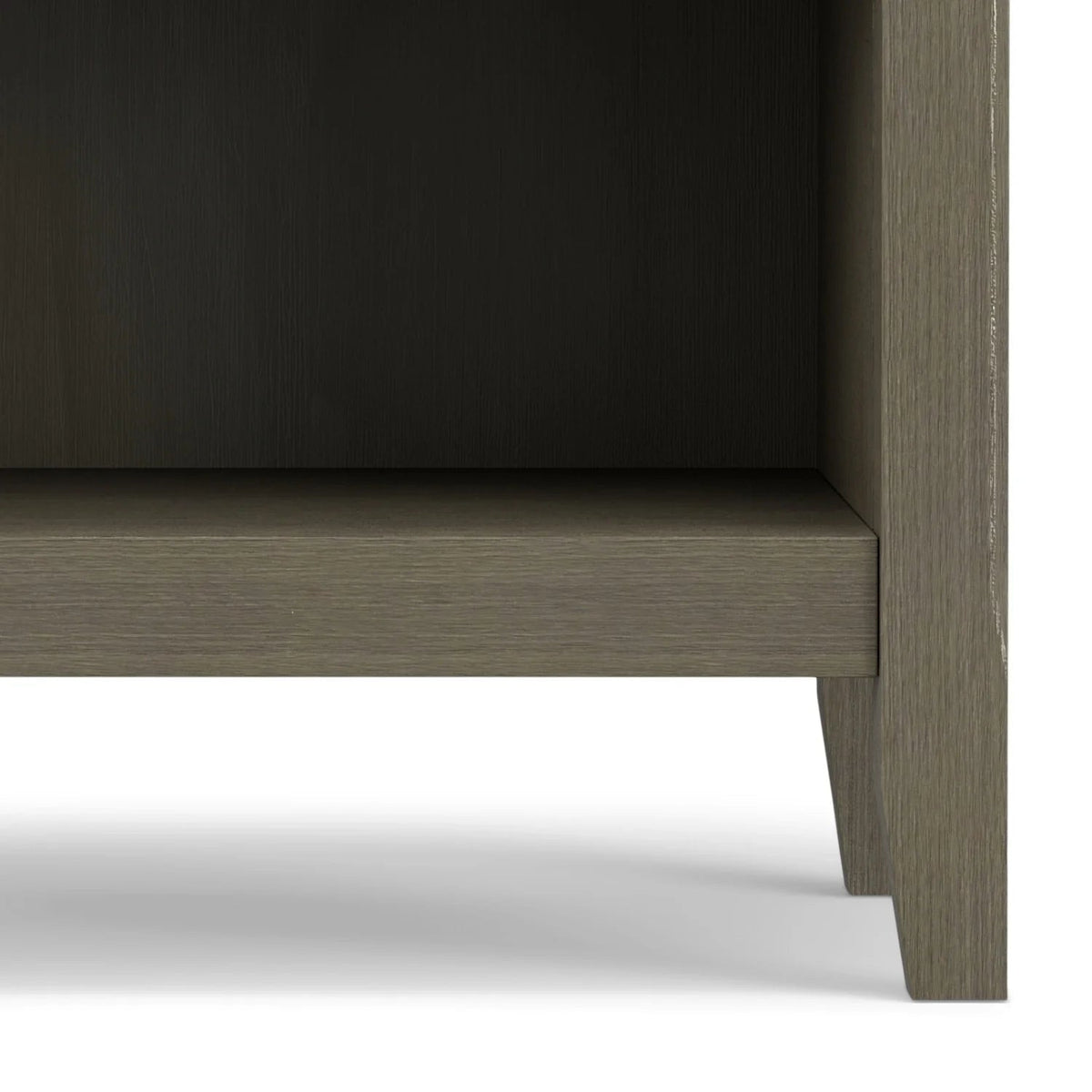 Solid Wood Nightstand With 2 Drawers And Open Shelf, 16 in D x 24 in W x 26 in H