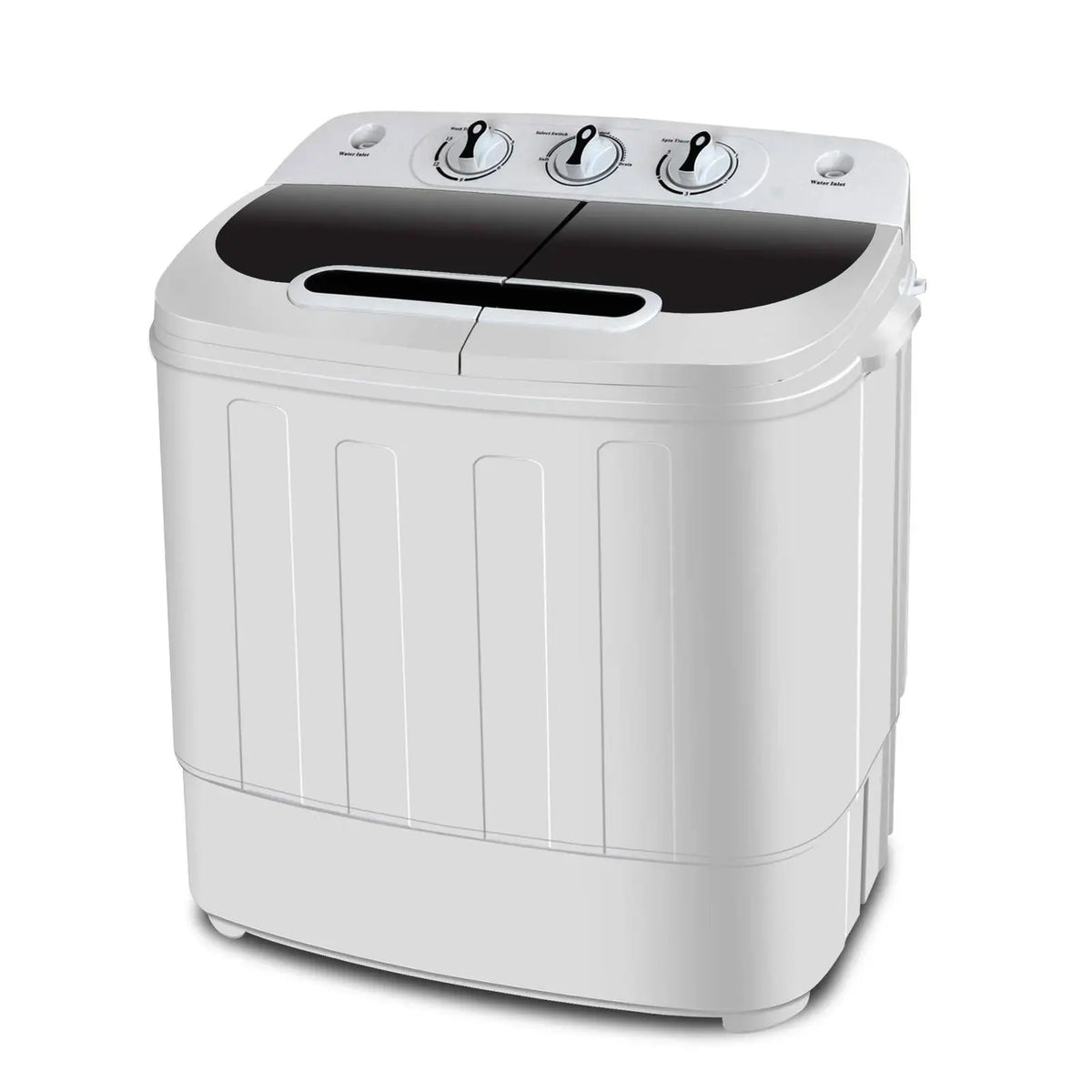 Compact Mini Twin Tub Portable Washing Machine With Wash And Spin Cycle Combo, Built-In Gravity Drain, 13lbs