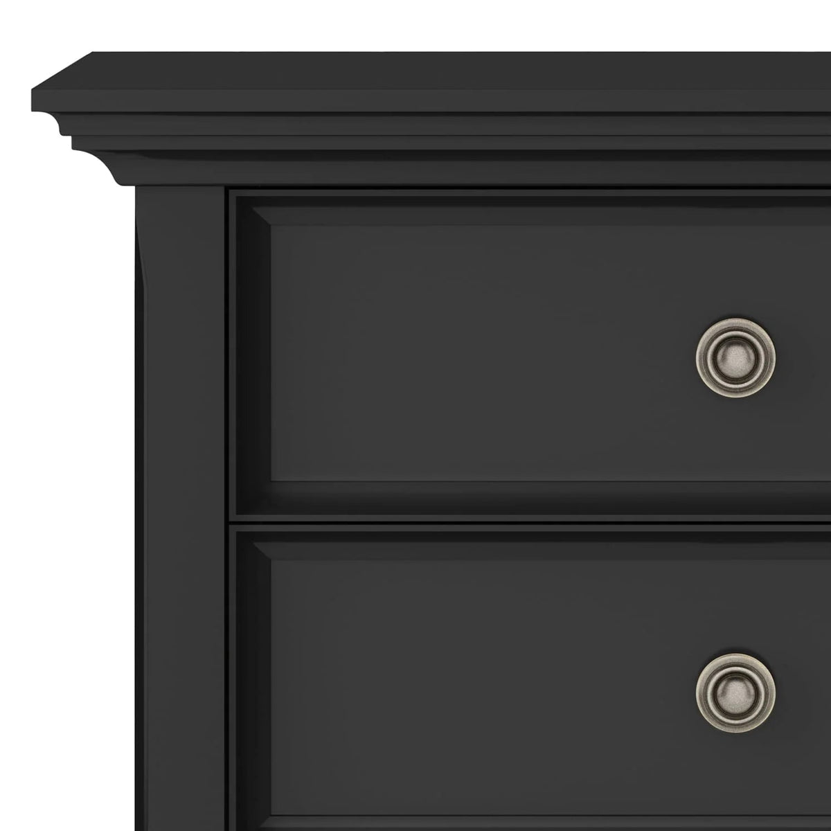 Solid Wood Nightstand With 2 Drawers And Open Shelf, 16 in D x 24 in W x 26 in H