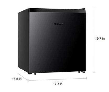 Hisense Single Door Mini Refrigerator, Black, 1.6 Cu Ft - WMS017M6XBE