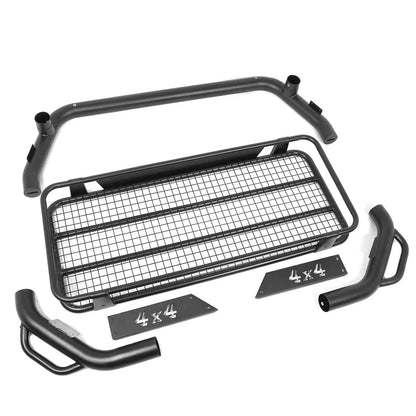 DNA Motoring Toyota Tacoma 2015-2019 Truck Bed Aluminum Roll Bar With Roof Cargo Rack, 3 in Tubing - TCRB-002