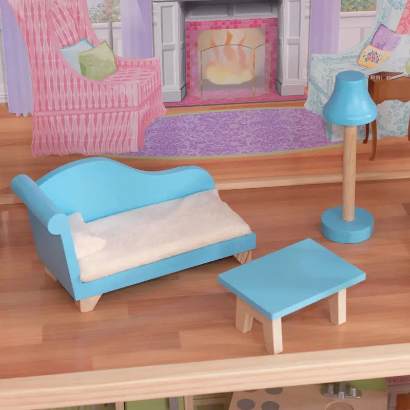 KidKraft Majestic Mansion Wooden Dollhouse 3-Level Playset With 34 Accessories