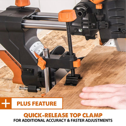Evolution Dual Bevel Sliding Miter Saw With 10 in Multi-Material Cutting Blade - R255SMS-DB+