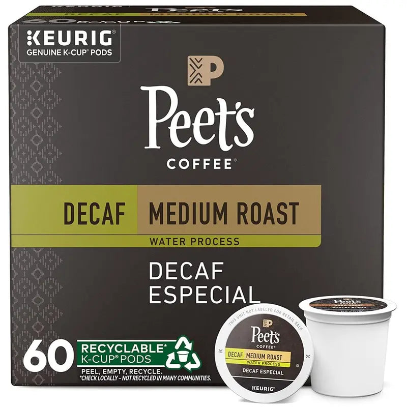Peet's Coffee Decaf Especial Medium Roast K-Cup Pods, 60 Count - 511877