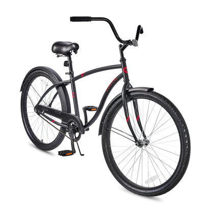 Pacifica Adult Unisex Cruiser Bicycle, Matte Black