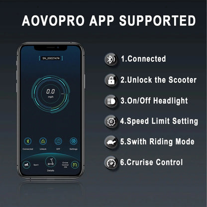 AOVOPRO Foldable Electric Scooter For Adults, 350W, 8.5 inch, 21 Miles Range - ES80