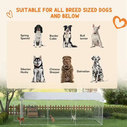 PawHut Outdoor Dog Kennel With Waterproof Roof, 19.7 x 7.5 x 7.5 in