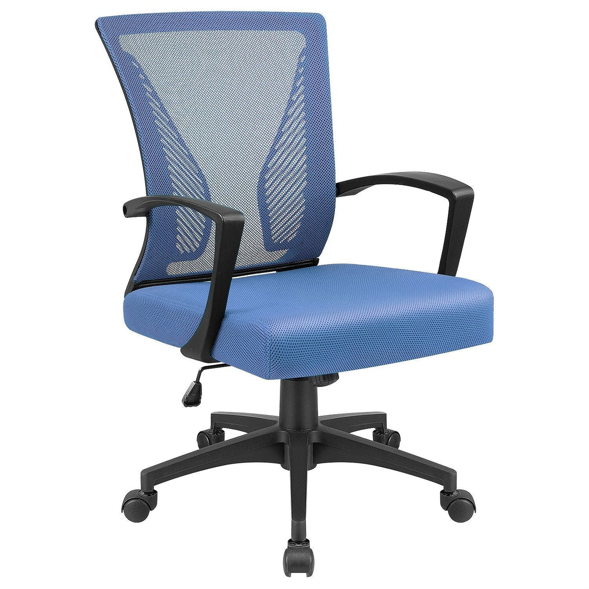 Ergonomic Mesh Mid-Back Office Chair With Adjustable Lumbar Support, 300 lbs Capacity