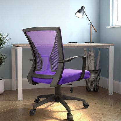 Ergonomic Mesh Mid-Back Office Chair With Adjustable Lumbar Support, 300 lbs Capacity