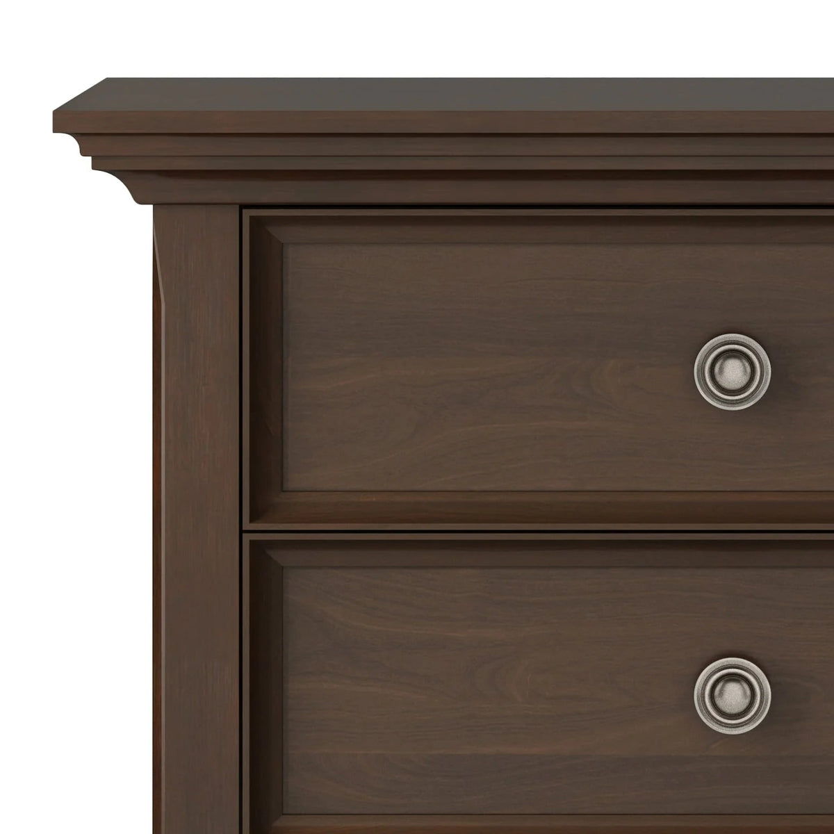 Solid Wood Nightstand With 2 Drawers And Open Shelf, 16 in D x 24 in W x 26 in H