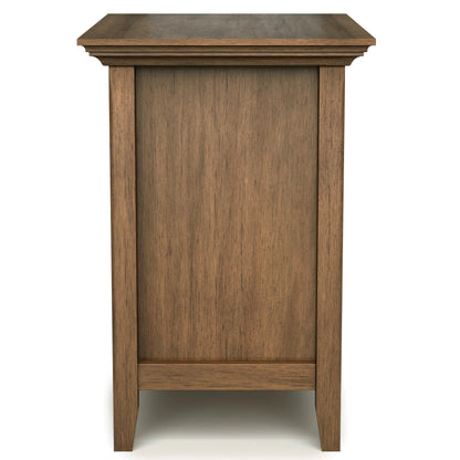 Solid Wood Nightstand With 2 Drawers And Open Shelf, 16 in D x 24 in W x 26 in H