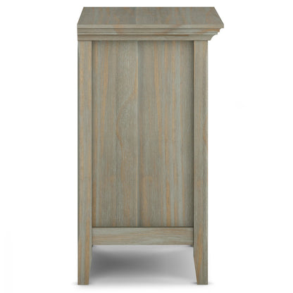 Solid Wood Nightstand With 2 Drawers And Open Shelf, 16 in D x 24 in W x 26 in H