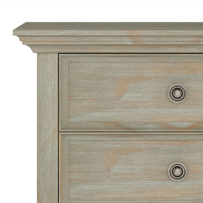 Solid Wood Nightstand With 2 Drawers And Open Shelf, 16 in D x 24 in W x 26 in H