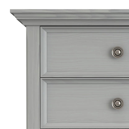 Solid Wood Nightstand With 2 Drawers And Open Shelf, 16 in D x 24 in W x 26 in H
