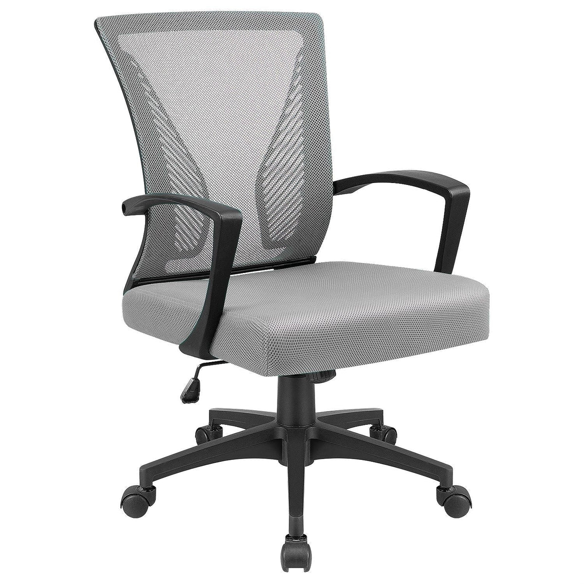 Ergonomic Mesh Mid-Back Office Chair With Adjustable Lumbar Support, 300 lbs Capacity