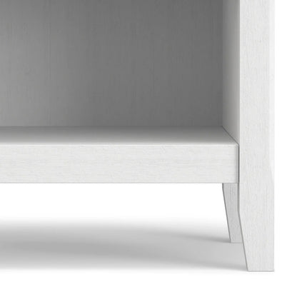 Solid Wood Nightstand With 2 Drawers And Open Shelf, 16 in D x 24 in W x 26 in H