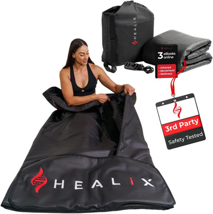 Healix Infrared Sauna Blanket, Zero EMF, 77-176F, Carbon Fiber Heating