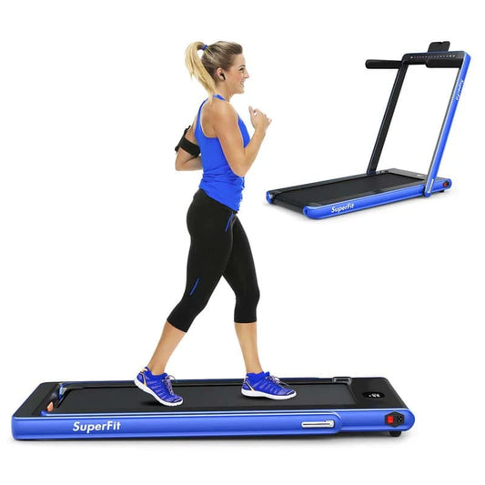2 In 1 Folding Treadmill, 2.25 HP, 40 in x 16 in Running Area, Dual Display And App Control