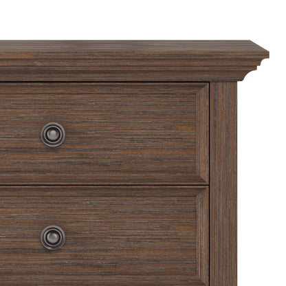 Solid Wood Nightstand With 2 Drawers And Open Shelf, 16 in D x 24 in W x 26 in H