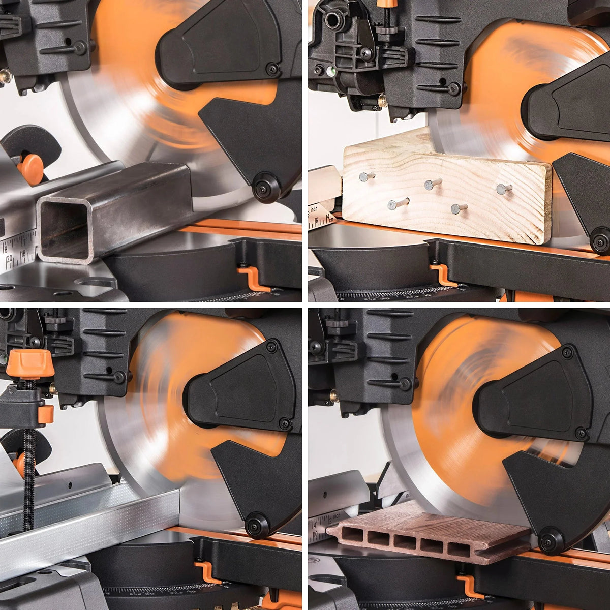 Evolution Dual Bevel Sliding Miter Saw With 10 in Multi-Material Cutting Blade - R255SMS-DB+