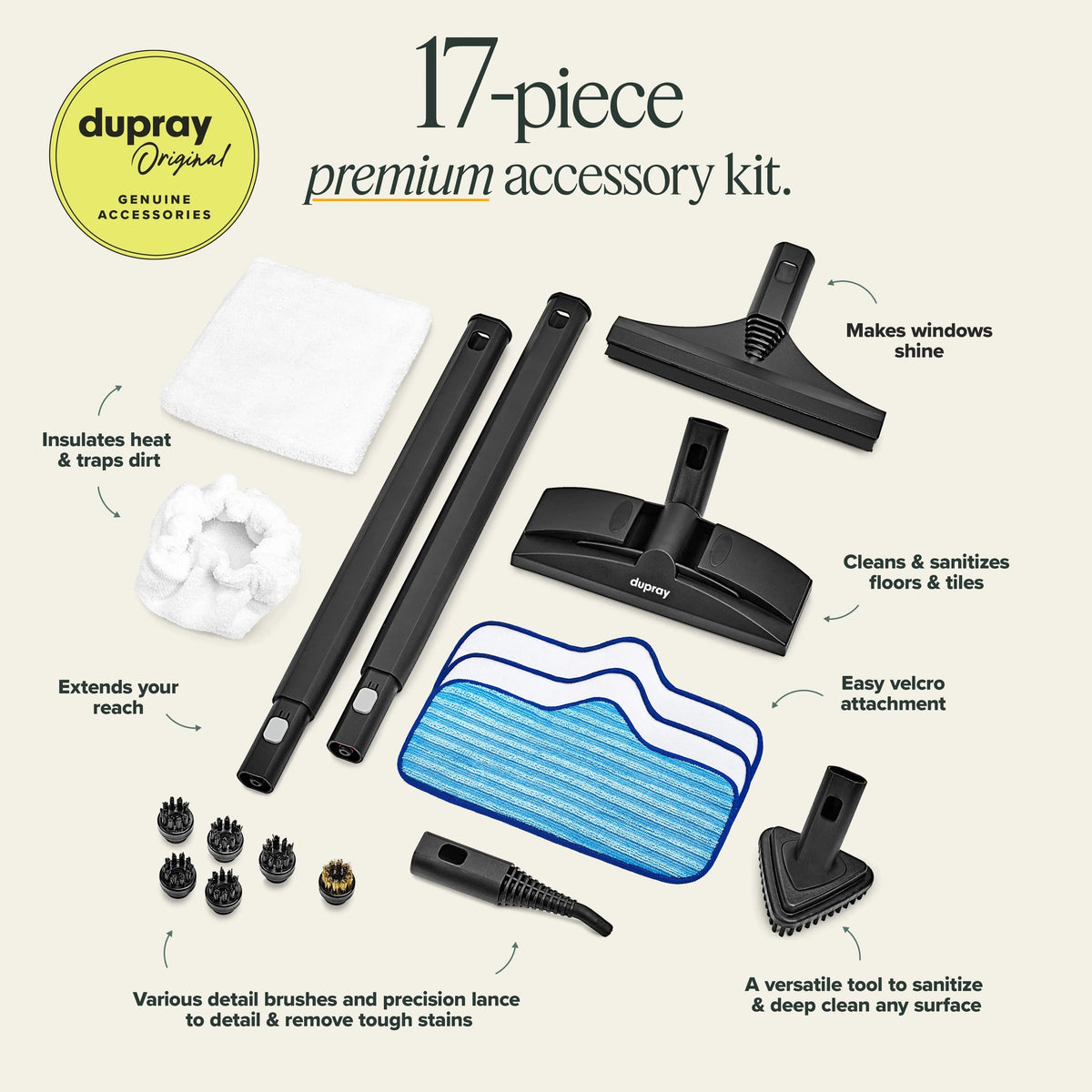 Dupray Steam Cleaner 17-Piece Kit 1500 W - Neat