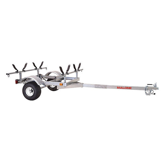 Malone Kayak Trailer Package, 600 lb Capacity, Galvanized Steel, LED Lights, 70 MPH Tires - LowMax 2